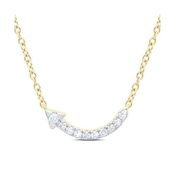 YG Curved Arrow Diamond Necklace Classic Creations In Diamonds & Gold Venice, FL