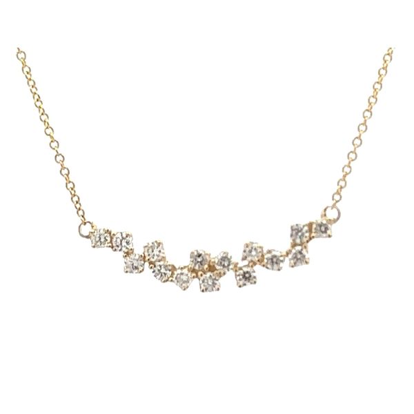 Zig Zag Horizontal Diamond Bar Necklace Classic Creations In Diamonds & Gold Venice, FL