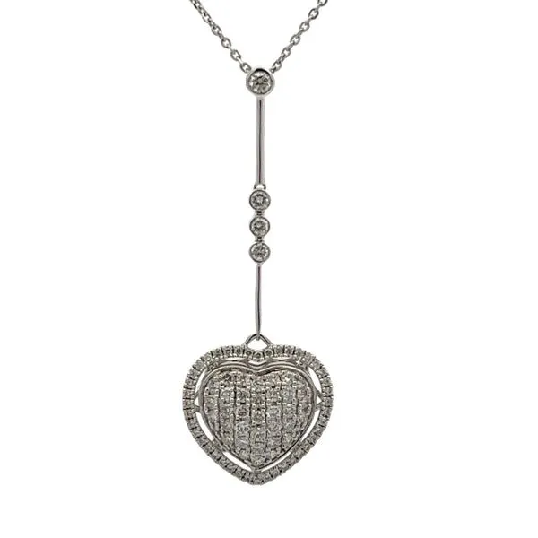 18KW 1.43ct.TW Pave' Diamond Heart Pendant Classic Creations In Diamonds & Gold Venice, FL