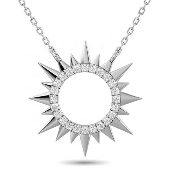 DOOR BUSTER SPECIAL Pave' Diamond Sun Burst Necklace Classic Creations In Diamonds & Gold Venice, FL