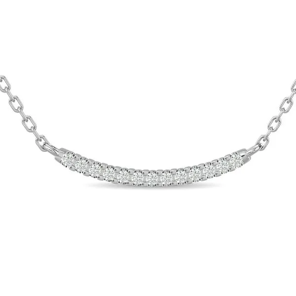 DOOR BUSTER SPECIAL Pave' Diamond Curved Bar Necklace Classic Creations In Diamonds & Gold Venice, FL
