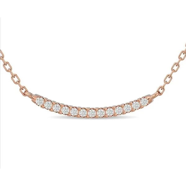 DOOR BUSTER SPECIAL Pave' Diamond Curved Bar Necklace Classic Creations In Diamonds & Gold Venice, FL