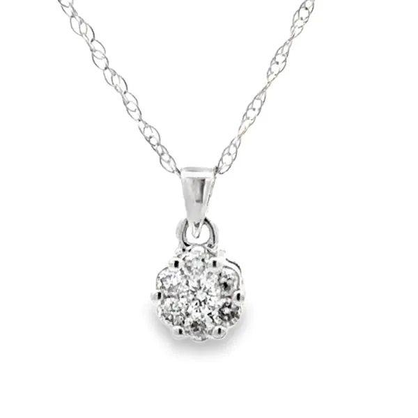 .25ct. TW  Invisibly Set RBC Diamond Cluster Pendant Classic Creations In Diamonds & Gold Venice, FL