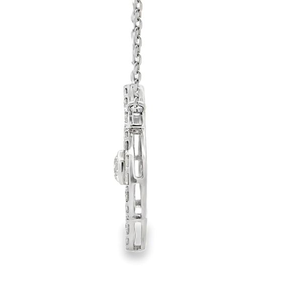 14K Two-Tone Gold Diamond Clover Necklace | .95 CTW | Cable Chain Image 3 Classic Creations In Diamonds & Gold Venice, FL