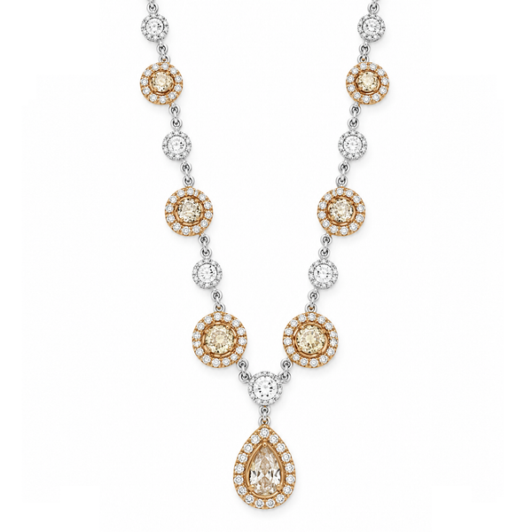 18K Two-Tone Gold Multi-Shape Diamond Necklace | 2.15 CTW Natural Diamonds Classic Creations In Diamonds & Gold Venice, FL