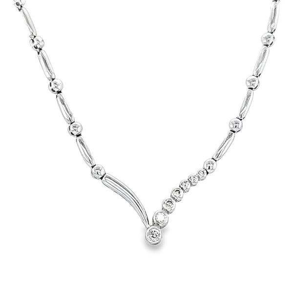 14K Yellow Gold Diamond Chevron V Necklace 0.50 CTW Classic Creations In Diamonds & Gold Venice, FL