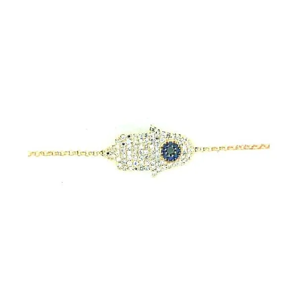 14K Yellow Gold Hand Pavè Diamond, Black Diamond & Sapphire Cable Chain Bracelet Classic Creations In Diamonds & Gold Venice, FL
