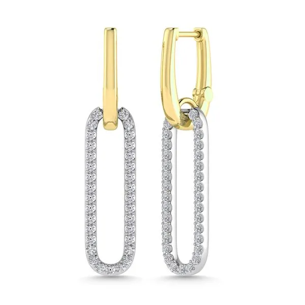 14K Diamond Paperclip Earrings Classic Creations In Diamonds & Gold Venice, FL