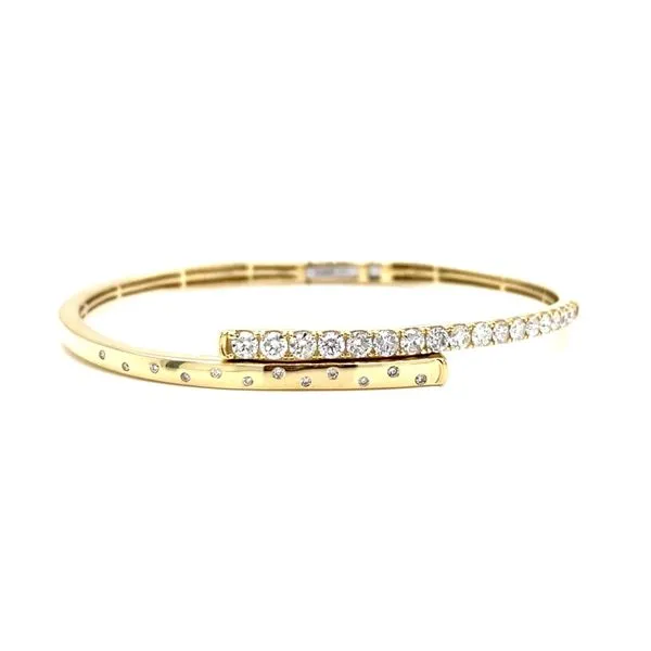 Diamond Bypass Bangle Bracelet Classic Creations In Diamonds & Gold Venice, FL