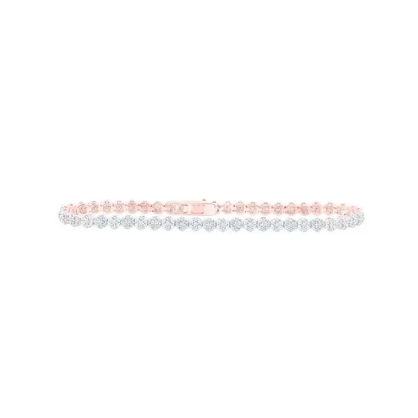 10K Rose Gold Diamond Cluster Line Bracelet Classic Creations In Diamonds & Gold Venice, FL