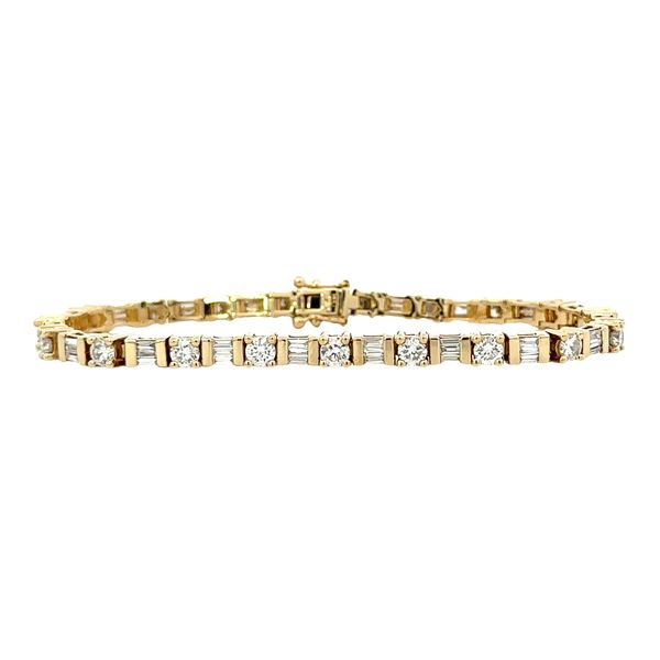 4.71ct. 14K Round & Baguette Diamond Line Bracelet Classic Creations In Diamonds & Gold Venice, FL