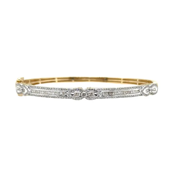 14K White And Yellow Gold Diamond Hinged Bangle Bracelet Classic Creations In Diamonds & Gold Venice, FL