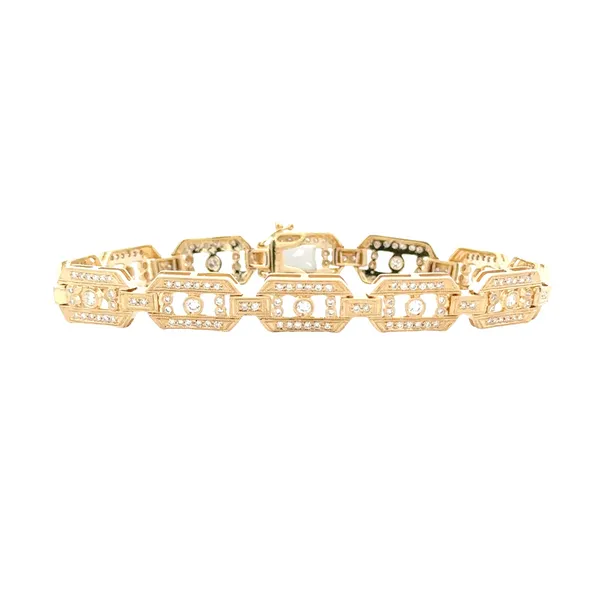 Rectangular Filigree Style Diamond Bracelet Classic Creations In Diamonds & Gold Venice, FL