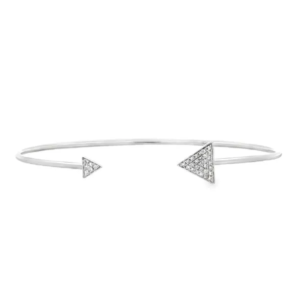 Pave' Diamond Arrow Cuff Bangle Bracelet Classic Creations In Diamonds & Gold Venice, FL