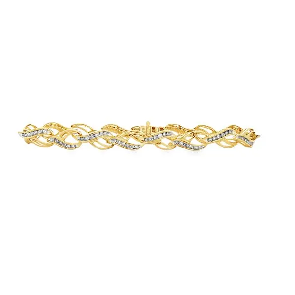 14K Yellow Gold Diamond Wishbone Link Bracelet – 0.96ct TW, 7 Inch, 7.2mm Classic Creations In Diamonds & Gold Venice, FL