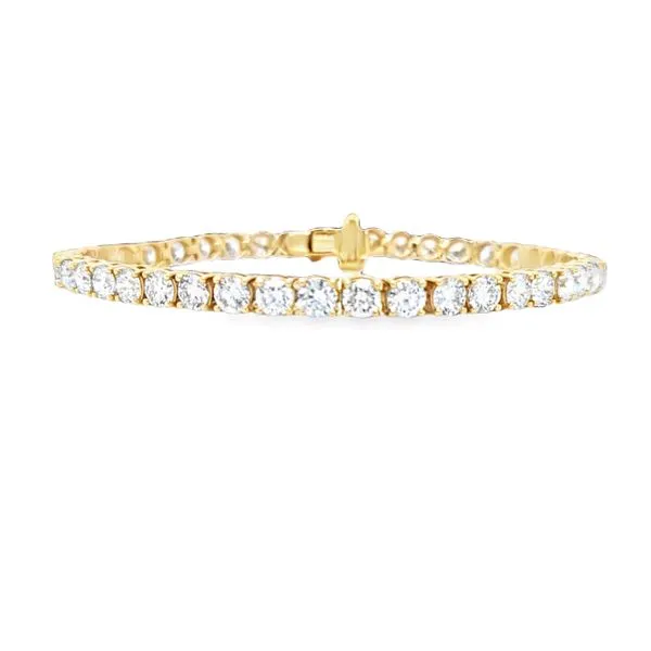14K Yellow Gold Lab Grown 10.06ct. Round Brilliant Cut Diamond Tennis Bracelet Classic Creations In Diamonds & Gold Venice, FL