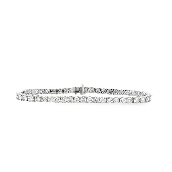 14K White Gold Lab-Grown Round Brilliant Cut Diamond Tennis Bracelet Classic Creations In Diamonds & Gold Venice, FL