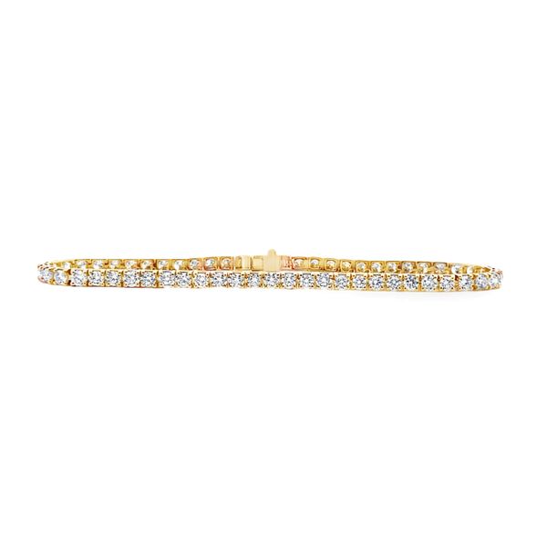Lab Grown 14K Yellow Gold Round Brilliant Cut Diamond Line Bracelet – 5.00ct TW F-G VS1-VS2 (DIS Report LG579506) Classic Creations In Diamonds & Gold Venice, FL