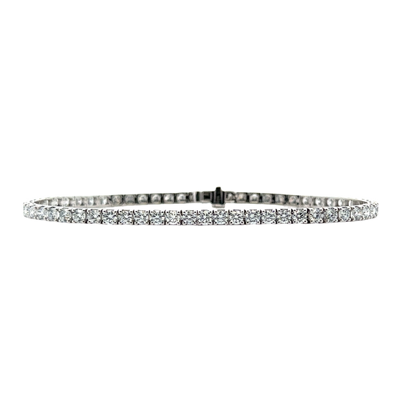 Lab Grown 14K White Gold Round Brilliant Cut Diamond Line Bracelet – 5.00ct TW F-G VS1-VS2 (DIS Report LG579499) Classic Creations In Diamonds & Gold Venice, FL