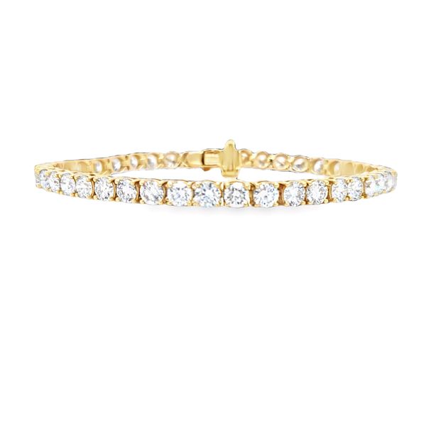 14K Yellow Gold Lab Grown 10.06ct. Round Brilliant Cut Diamond Tennis Bracelet Classic Creations In Diamonds & Gold Venice, FL