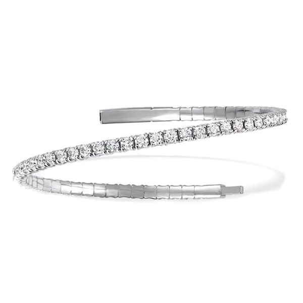Lab Grown 10K White Gold Flexible Diamond Bangle Bracelet – 3.00ct TW Classic Creations In Diamonds & Gold Venice, FL