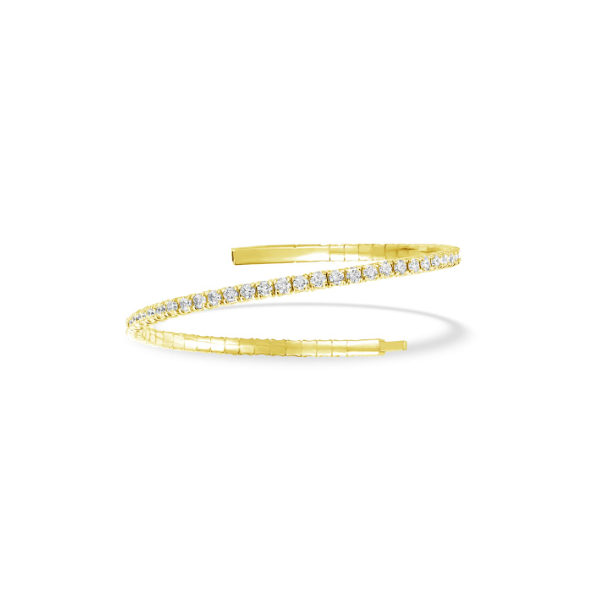 Lab Grown 10K Yellow Gold Flexible Diamond Bangle Bracelet – 2.00ct TW Classic Creations In Diamonds & Gold Venice, FL
