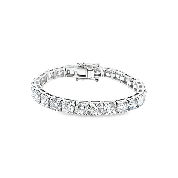Lab Grown 14K White Gold Diamond Line Bracelet 28.27 CTW Classic Creations In Diamonds & Gold Venice, FL