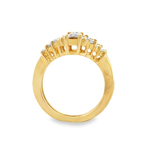 14K Yellow Gold Diamond Guard Ring | .84 CTW Round, Baguette and Trillion Natural Diamonds Image 2 Classic Creations In Diamonds & Gold Venice, FL