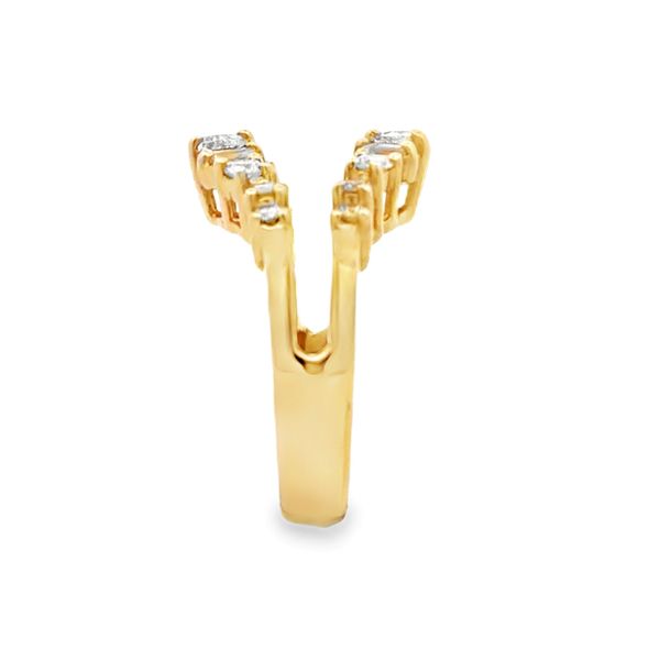 14K Yellow Gold Diamond Guard Ring | .84 CTW Round, Baguette and Trillion Natural Diamonds Image 3 Classic Creations In Diamonds & Gold Venice, FL