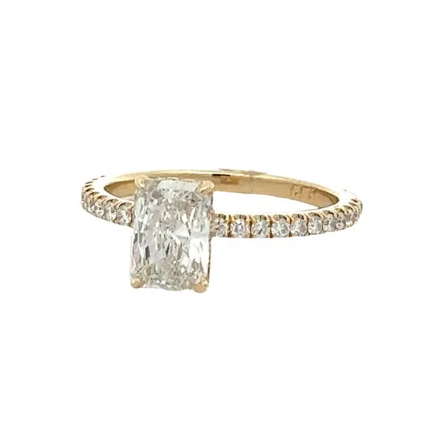Lab Grown Radiant Cut Side Halo Engagement Ring Classic Creations In Diamonds & Gold Venice, FL