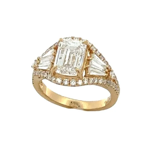 18KY Cushion Center Micro Pave' Diamond Semi Mount Classic Creations In Diamonds & Gold Venice, FL