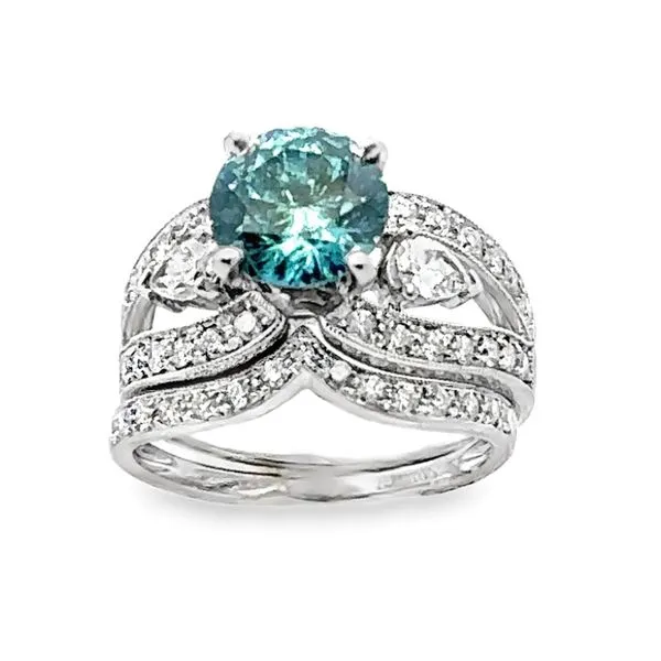 3.17ct. TW Blue Diamond Engagement Ring Classic Creations In Diamonds & Gold Venice, FL