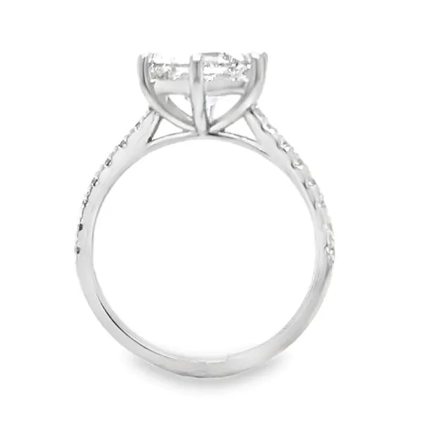 14K White Gold IGI Hexagon Lab Grown Diamond Shank Semi Mount Engagement Ring Image 3 Classic Creations In Diamonds & Gold Venice, FL