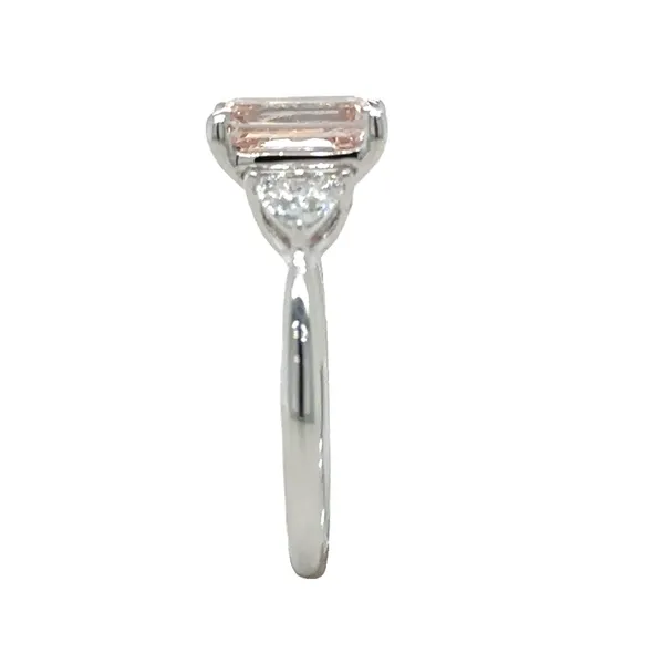 14K White Gold Emerald Cut Lab Grown 3ct. Pink Diamond With 75ct.Lab Grown Trillion Cut Diamond Sides Engagement Ring Image 4 Classic Creations In Diamonds & Gold Venice, FL