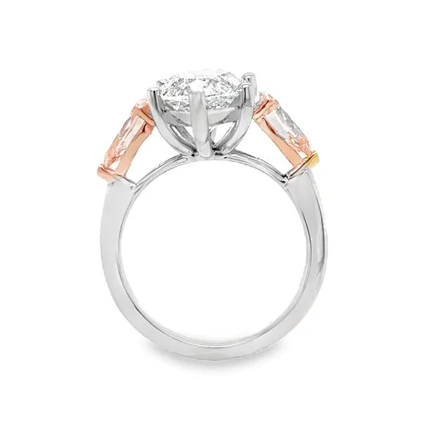 14K White Gold IGI Lab Grown 5.8ct. Marquise Cut Diamond With Lab Grown 1.44ct. Pear Shaped Pink Diamond Sides Engagement Ring Image 4 Classic Creations In Diamonds & Gold Venice, FL