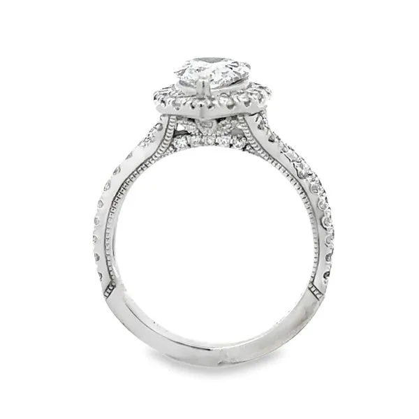 14K White Gold Lab-Grown GSI 1.50ct. Pear Shaped Diamond With Diamond Halo Engagement Ring Image 3 Classic Creations In Diamonds & Gold Venice, FL