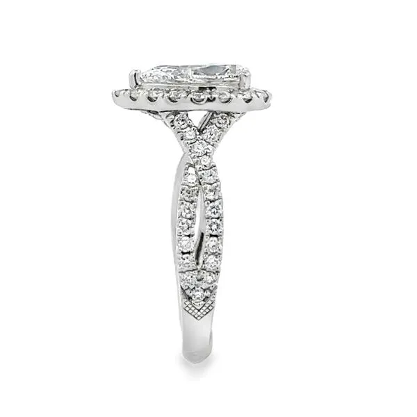 14K White Gold Lab-Grown GSI 1.50ct. Pear Shaped Diamond With Diamond Halo Engagement Ring Image 5 Classic Creations In Diamonds & Gold Venice, FL