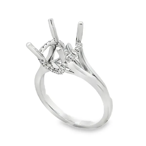 14K White Gold Semi-Mount Engagement Ring | Polished 