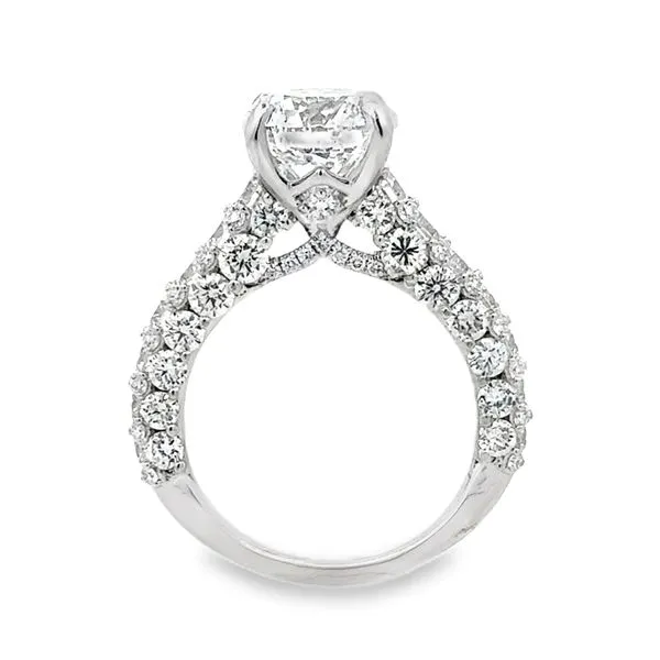 14K White Gold Lab Grown Center with Natural Shared Prong Mounting Image 3 Classic Creations In Diamonds & Gold Venice, FL
