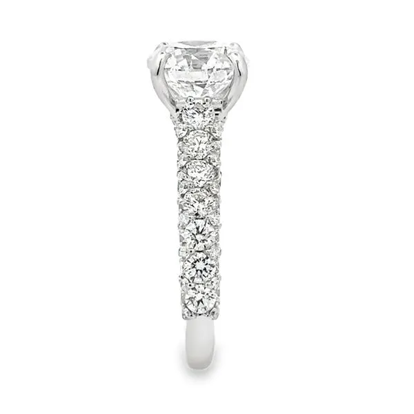 14K White Gold Lab Grown Center with Natural Shared Prong Mounting Image 4 Classic Creations In Diamonds & Gold Venice, FL