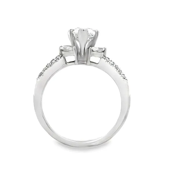 Lab Grown 14K White Gold Heart and Marquise Diamond Micro Pave Engagement Ring Setting – 0.95ct Center, 1.30ct TW Image 3 Classic Creations In Diamonds & Gold Venice, FL