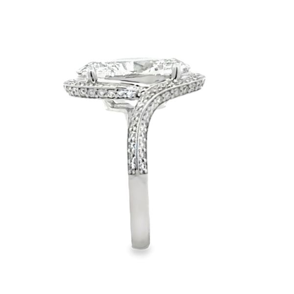 14K White Gold IGI Lab Grown Oval Diamond Micro Pave Wrap Halo Ring | 6.01 CT Image 2 Classic Creations In Diamonds & Gold Venice, FL