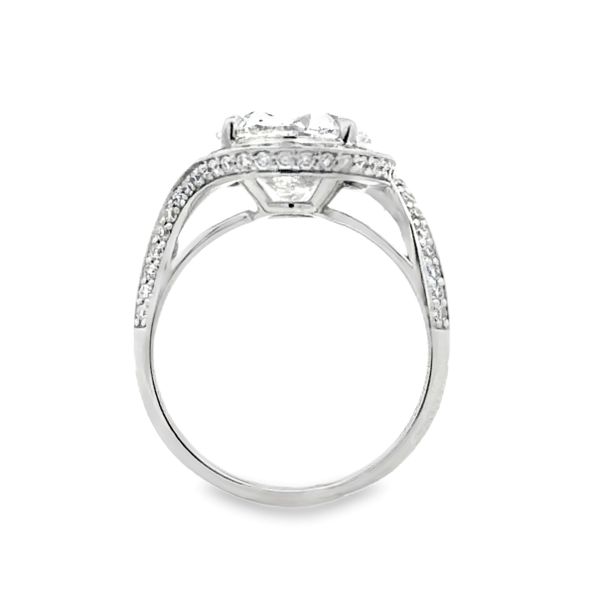 14K White Gold IGI Lab Grown Oval Diamond Micro Pave Wrap Halo Ring | 6.01 CT Image 3 Classic Creations In Diamonds & Gold Venice, FL