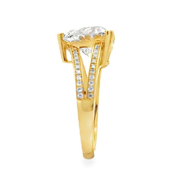 14K Yellow Gold Lab Grown Heart Diamond Micro Pave Split Shank Ring 5.03 CT Image 2 Classic Creations In Diamonds & Gold Venice, FL
