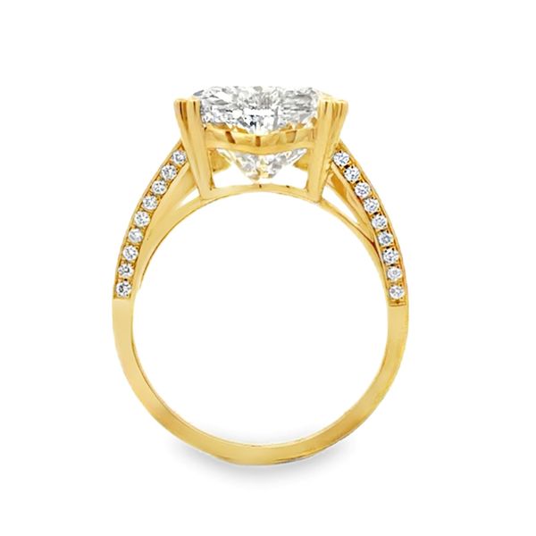 14K Yellow Gold Lab Grown Heart Diamond Micro Pave Split Shank Ring 5.03 CT Image 3 Classic Creations In Diamonds & Gold Venice, FL