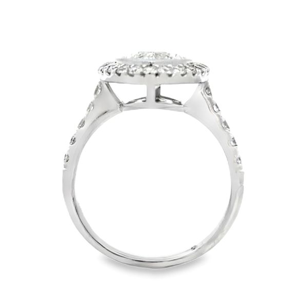 14K White Gold Lab Grown Marquise Diamond Halo Ring With Diamond Shank | 3.05 CT Image 3 Classic Creations In Diamonds & Gold Venice, FL