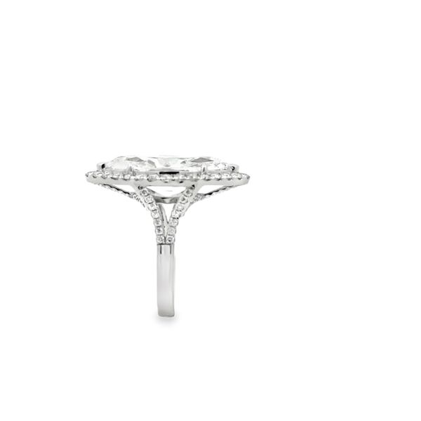 14K White Gold IGI Lab Grown Marquise Diamond Halo Split Shank Ring | 8.18 CT Image 3 Classic Creations In Diamonds & Gold Venice, FL