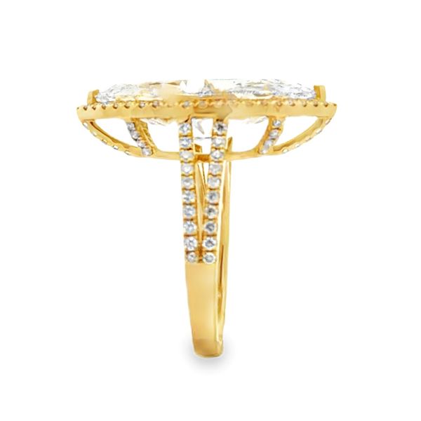 14K Yellow Gold IGI Lab Grown Marquise Diamond Halo Split Shank Ring | 7.84 CT Image 2 Classic Creations In Diamonds & Gold Venice, FL