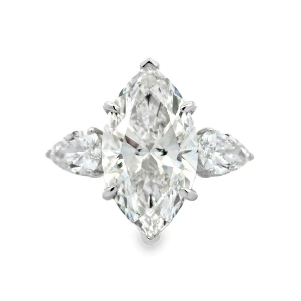 14K White Gold IGI Lab Grown Diamond Three Stone Ring Marquise Pear And Round | 10.53 CT Classic Creations In Diamonds & Gold Venice, FL