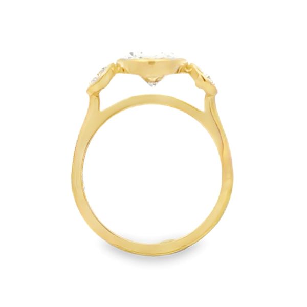 18K Yellow Gold IGI Lab Grown Oval Diamond Three Stone Bezel Set Ring 3.04Ct. Engagement Ring Image 3 Classic Creations In Diamonds & Gold Venice, FL